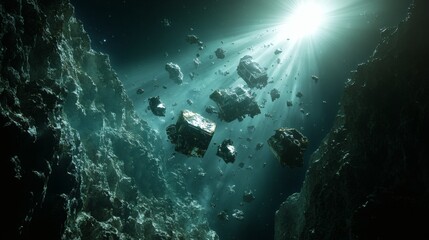 Obraz premium Space rocks illustration