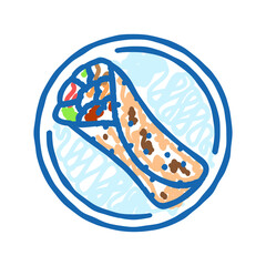 piccata chicken dish icon doodle illustration