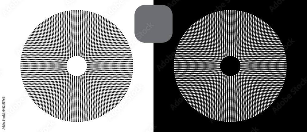 Aufkleber halftone circles with squares with rounded corners. abstract creative background or icon, logo, tatt