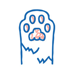paw print cat breeding icon doodle illustration