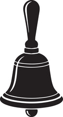 Hand Bell Silhouette Black Vector Illustration