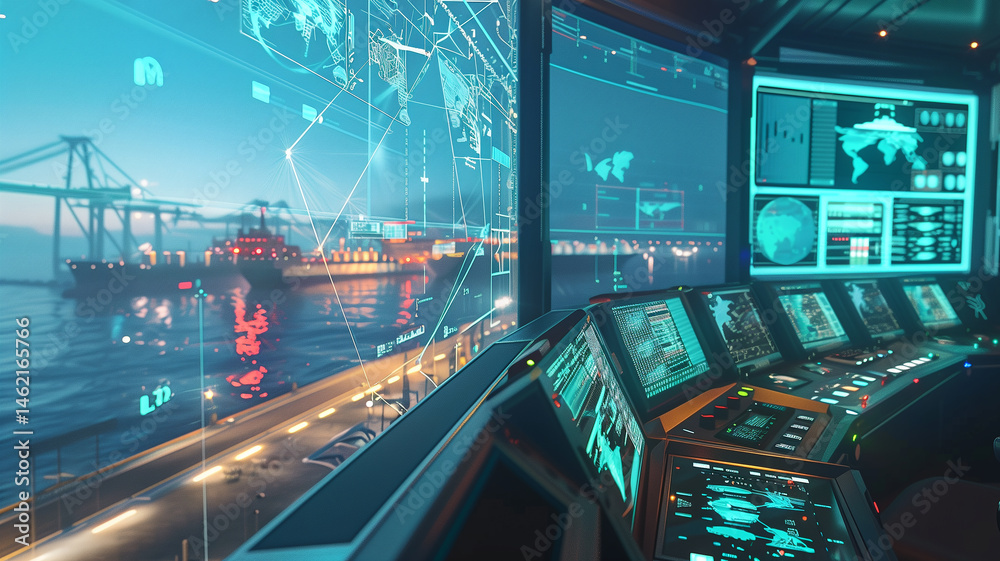 Aufkleber This Control systems enhance maritime monitoring with real-time analytics and data visualization.