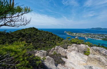 Scenic panorama view from Tateishi Mount, Itoshima, Japan