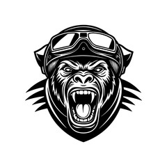 Silhouette of a gorillas head vector art