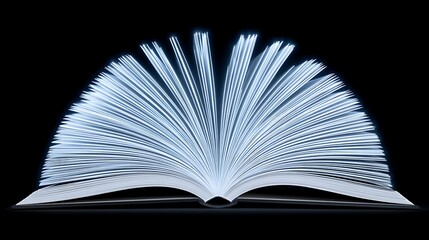 Open Book Glowing Pages with Knowledge, Wisdom, and Learning.