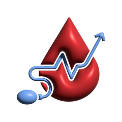 Blood Drop with Rising Pressure Graph