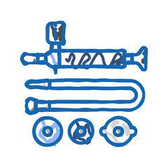 spark plug wrench car repair icon doodle illustration