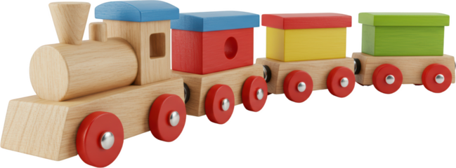 Colorful Wooden Toy Train Set Locomotive with Cars Child s Play Early Education