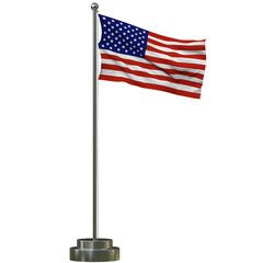 Fototapeta premium american flag 3d render with pole
