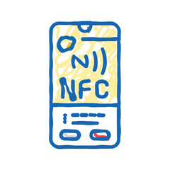 enabled phone nfc technology icon doodle illustration