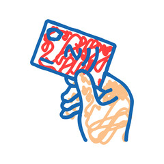 card nfc technology icon doodle illustration