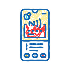 payment app nfc technology icon doodle illustration