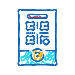 tap to connect nfc technology icon doodle illustration