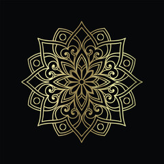 Black & White Mandala Ornament: Geometric Luxury Vector Design for Elegant Cards