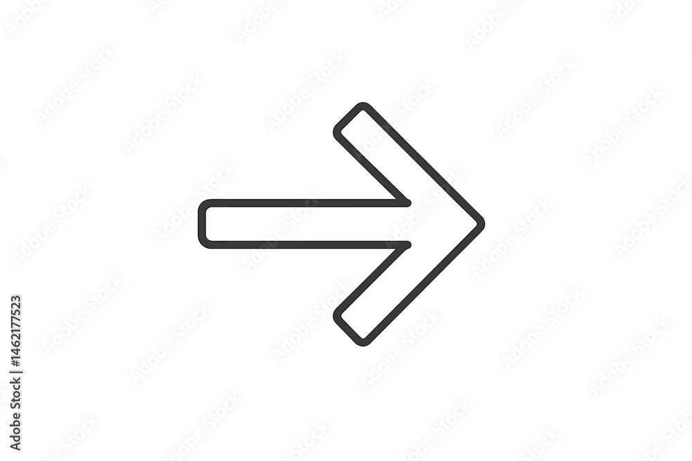Poster arrow icon illustrating direction and movement in a clean and simple vector style for design applica