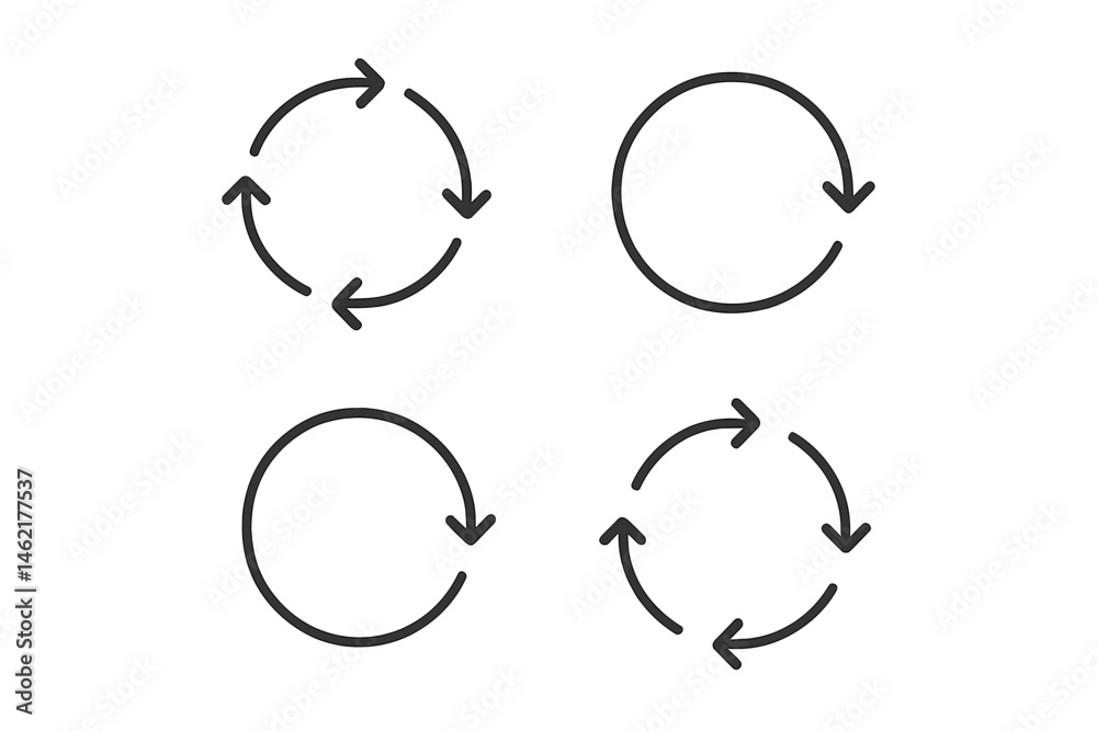 Poster vector illustration of circular arrows depicting a continuous motion in a simple and clean design fo