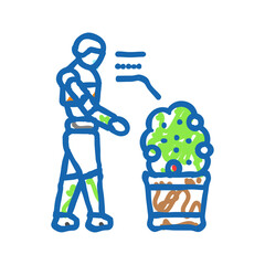 robotic loader robot harvests icon doodle illustration