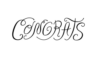 Congrats handwritten vector elegant quote. Calligraphy lettering for valentine holiday, wedding, birthday and christmas greeting cards and invitations