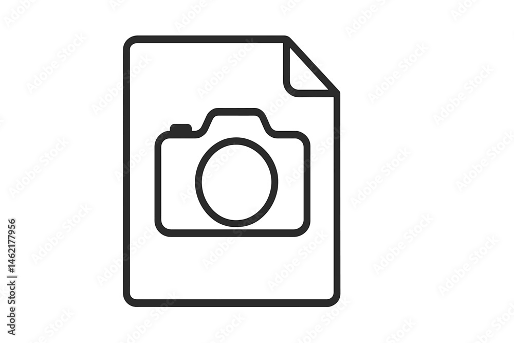 Poster vector illustration of a camera icon on a document with a simple design suitable for graphic project