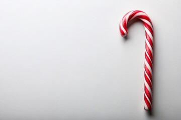 Festive Christmas Candy Cane Pattern on White Background - Stock Photo