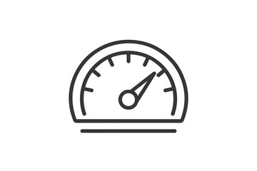 Vector illustration of a simple speedometer icon showing movement and measurement in a minimalistic design suitable for various applications