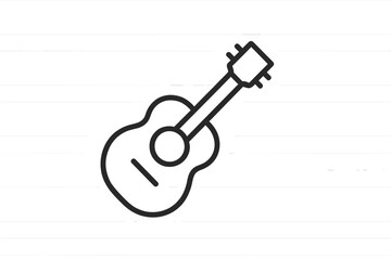 Vector illustration of a guitar symbolizing music and creativity in a minimalist style