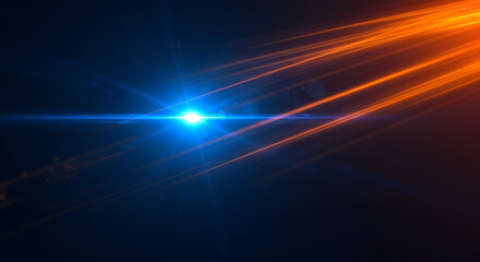 Abstract Light Streak Blue and Orange