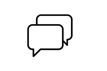 Fototapeta premium Vector illustration icon of two speech bubbles representing conversation and communication in modern design