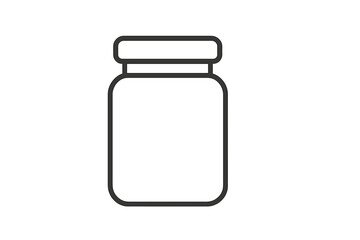Simple vector illustration of a jar with a lid, suitable for various designs and projects