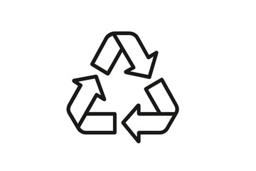 Vector illustration of recycling symbol featuring arrows pointing in a circular motion to represent sustainability and environmental awareness