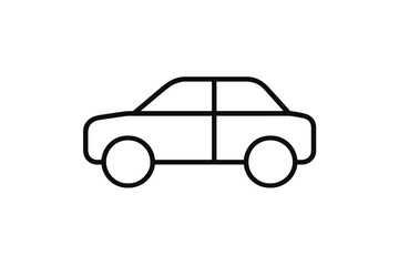 Vector illustration of a simple car icon showcasing a minimalist design style