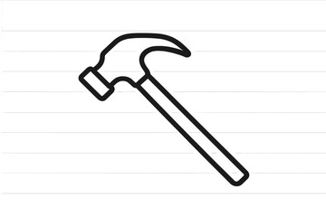 Simple vector illustration of a hammer tool ideal for construction and DIY projects