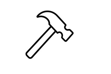 Vector illustration of a hammer symbolizing construction and repair activities in various projects