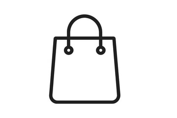 Simple vector illustration of an empty shopping bag icon for retail and ecommerce design projects