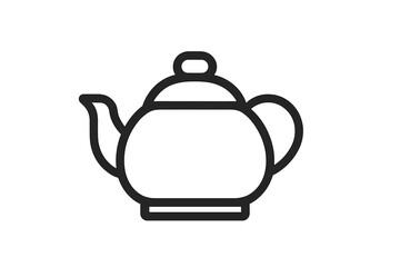 Vector illustration icon of a classic teapot design perfect for culinary themes or kitchen decoration