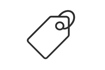 Vector illustration icon of a blank price tag with a circular loop for attachment suitable for various design applications