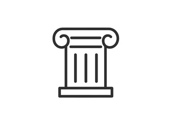 Stylized vector illustration of a classical column design representing ancient architecture and cultural heritage