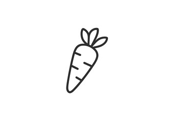 Simple vector illustration of a carrot with leaves designed for culinary and gardening purposes