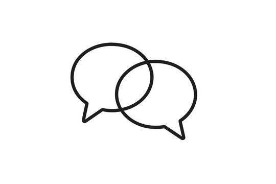 Vector illustration of two speech bubbles representing conversation and communication in a digital context