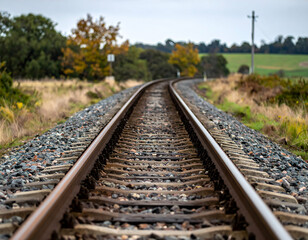 Fototapeta premium Rustic Railroad Tracks Perspective View