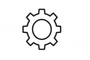Vector illustration of a gear icon symbolizing industry and mechanical processes for design and engineering purposes