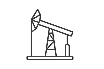 Vector illustration of an oil pump jack on a flat surface illustrating energy extraction innovation