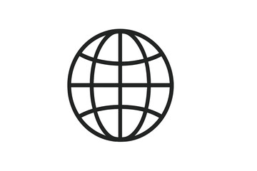 Vector illustration of a globe icon representing global connectivity and communication in a digital world