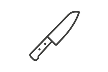 Kitchen knife vector illustration icon depicting sharp blade and handle design for culinary and cooking themes