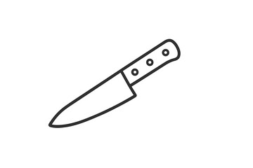 Sharp kitchen knife icon designed for culinary illustrations and food-related graphics