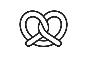 Obraz premium Heart-shaped pretzel vector illustration symbolizing love for snacks and food culture