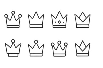 Crown vector illustrations showcasing various designs suitable for royalty themes and decorative use