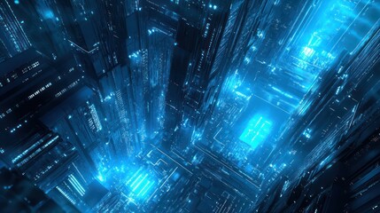 Obraz premium Abstract glowing blue patterns