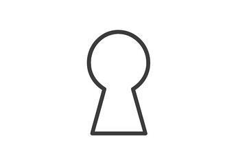 Keyhole vector illustration icon featuring a simple design in black outline style with a minimalist approach