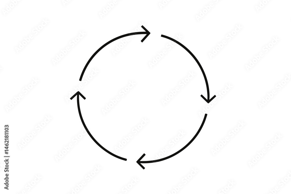 Poster circular vector illustration depicting seamless flow with arrows indicating continuous movement and 